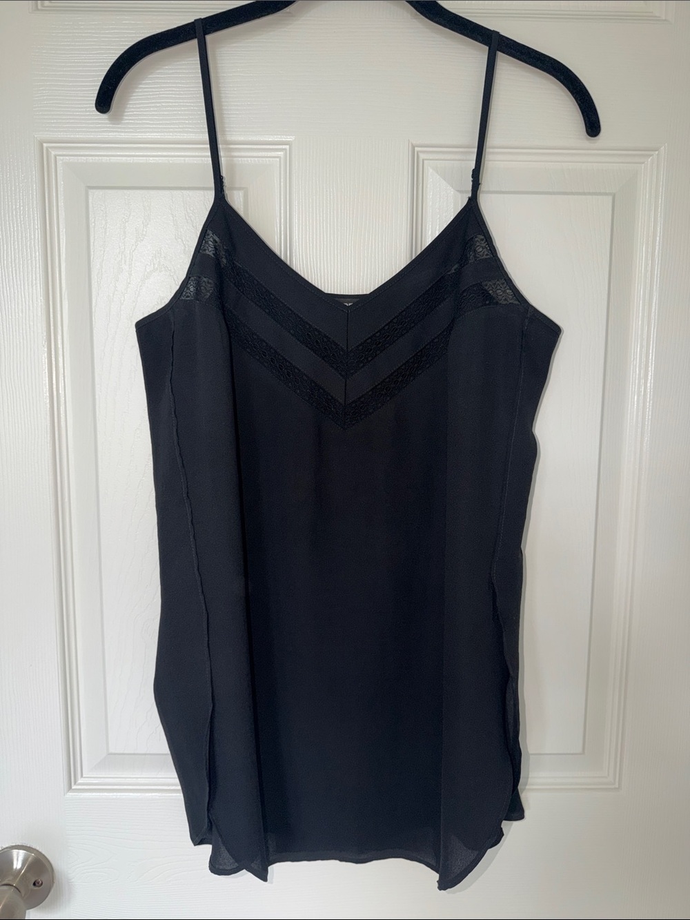 Express Black Lace-Trim V-Neck Camisole